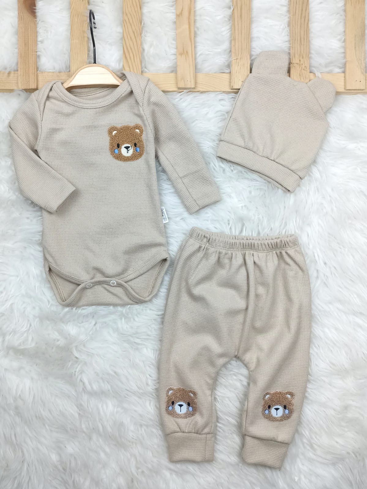 1836 AYICIK PUNCH NAKIŞLI BADY'Lİ TAKIM  - Gri / 9-12 Ay