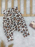 Kız Çocuk Leopar  Desen Rahat Kullanım Pamuk Kumaş Şalvar  - 1 Yaş