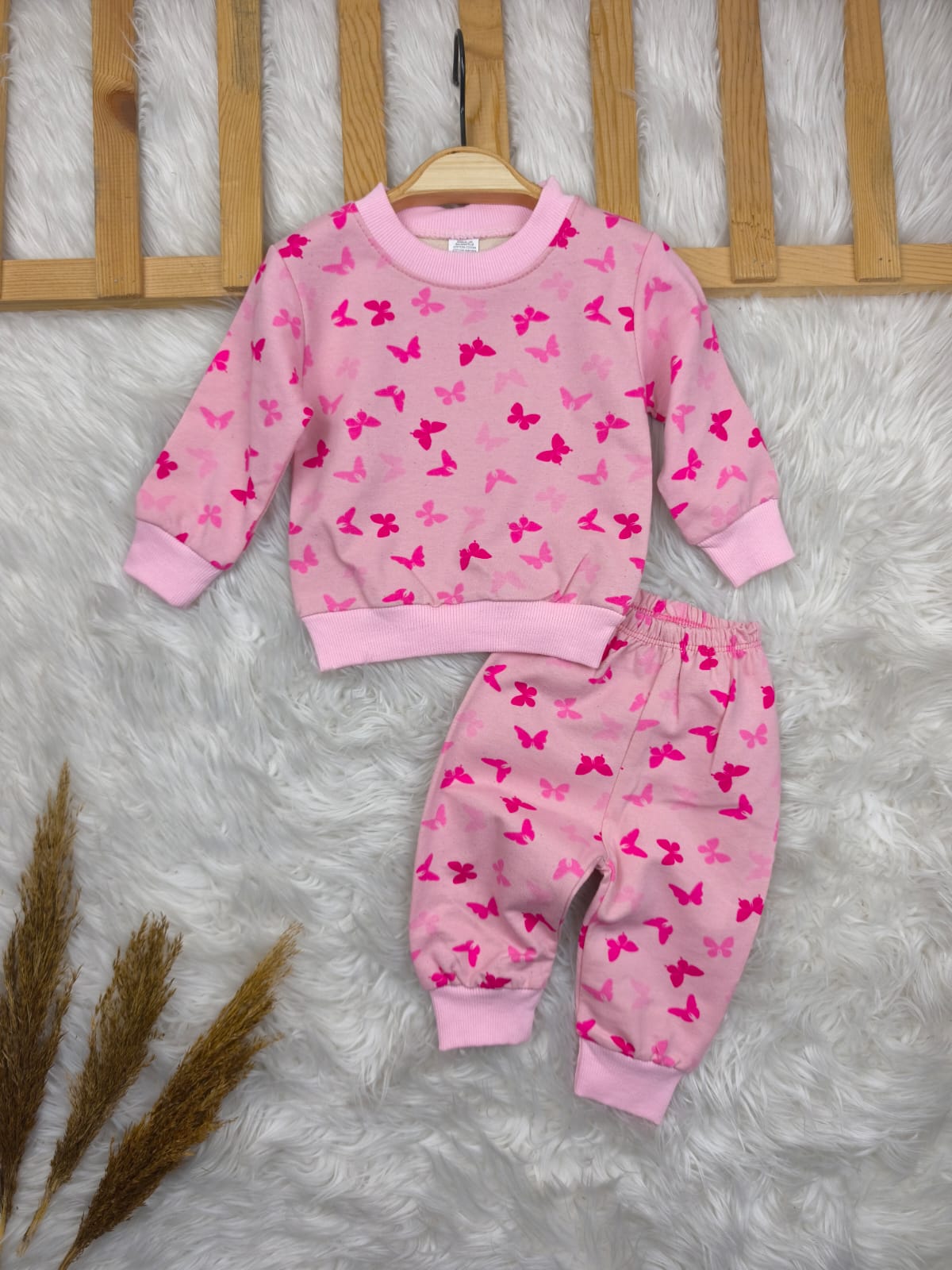 1961 KELEBEK DESEN PENYE TAKIM  - Beyaz / 12-18 Ay