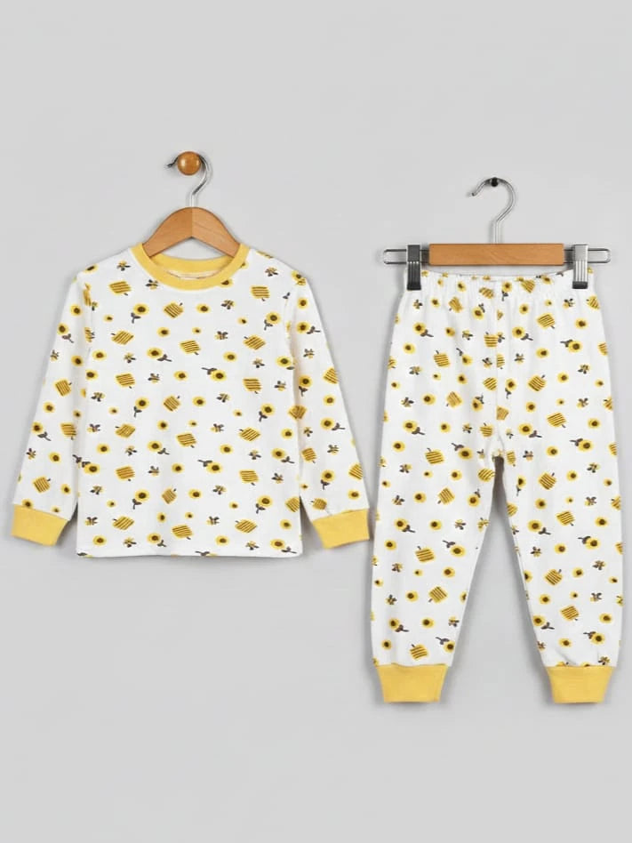 1948 AYÇİÇEĞİ ARI DESEN PİJAMA TAKIMI  - 5 Yaş