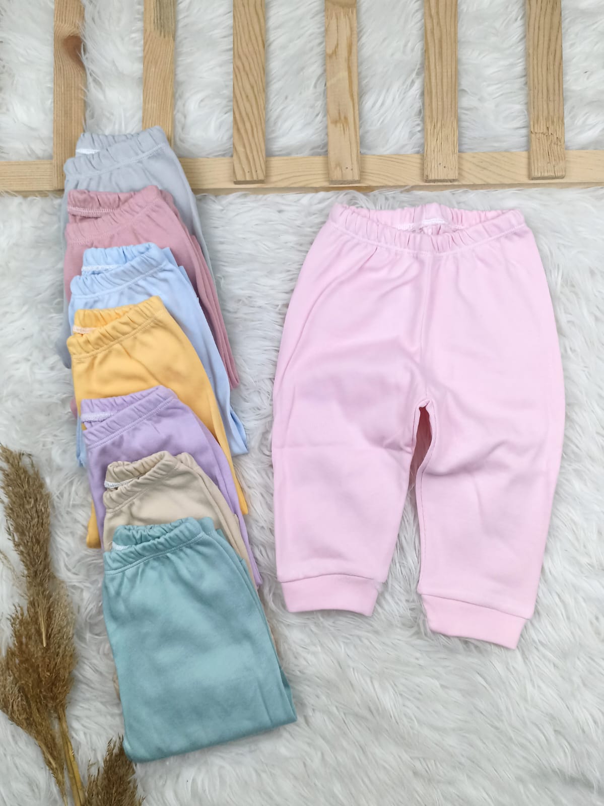 1032 DÜZ RENK BEBE PENYE  TEK ALT  - Lila / 6-9 Ay