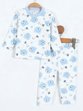 435590 Ayıcık Desenli Pijama Takımı-Mavi