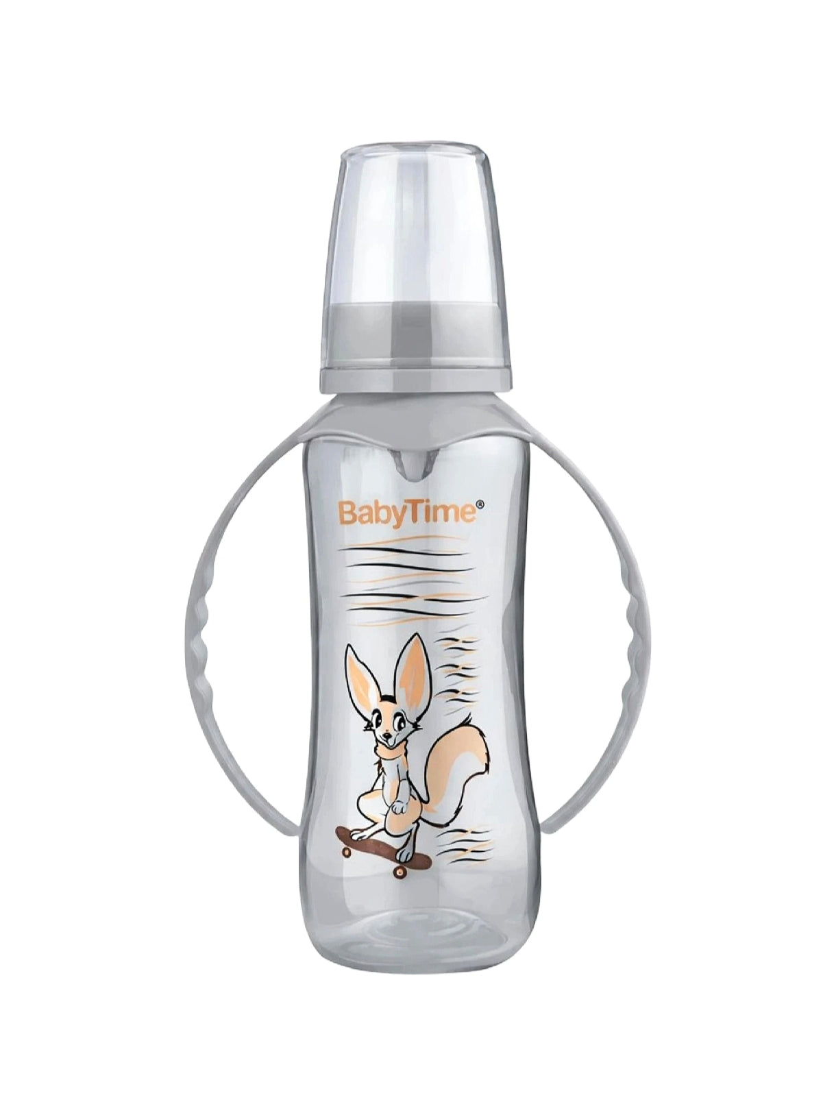 458829 Gri Kulplu PP Biberon ( Silikon Kiraz Uçlu) 250 Ml