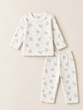 435588 Casper Desenli Raporlu Penye Pijama Takımı-Mavi