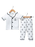 452350 Denizci Kısa Kol Pijama Takımı - Lacivert