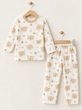 435590 Ayıcık Desenli Pijama Takımı-Bej