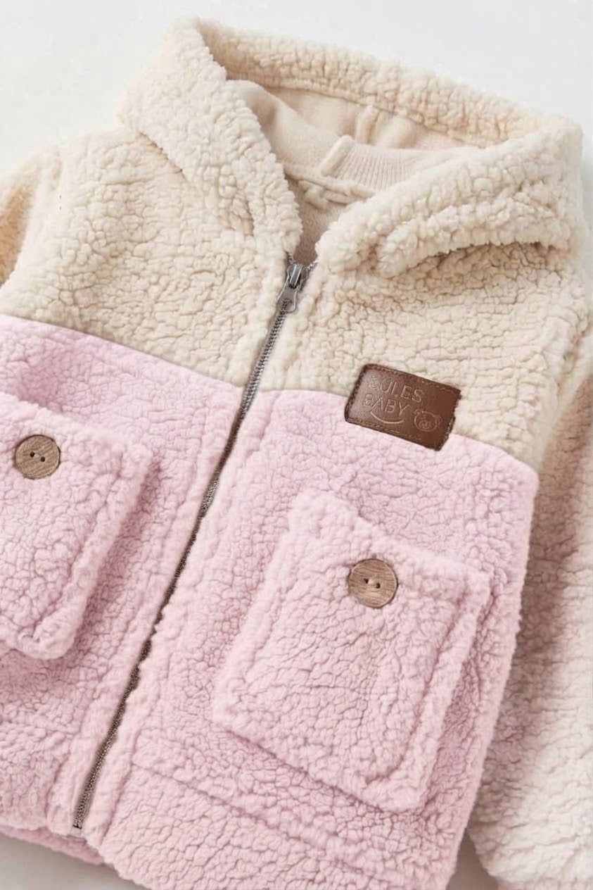 2610 Welsoft Kuzu Peluş Hırka - Pembe