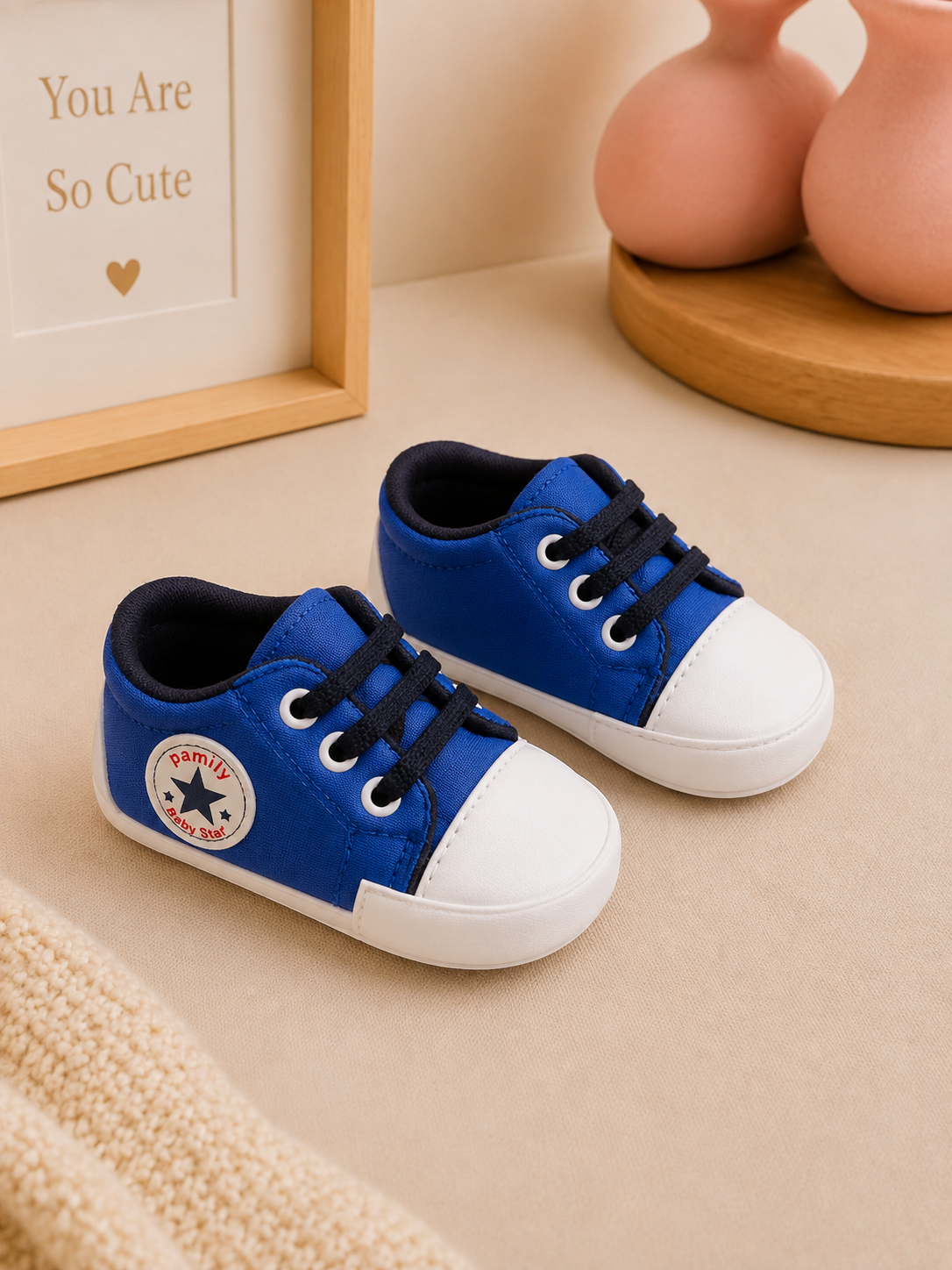 6038 Düz Renk Converse Patik Ayakkabı - Saks Mavi