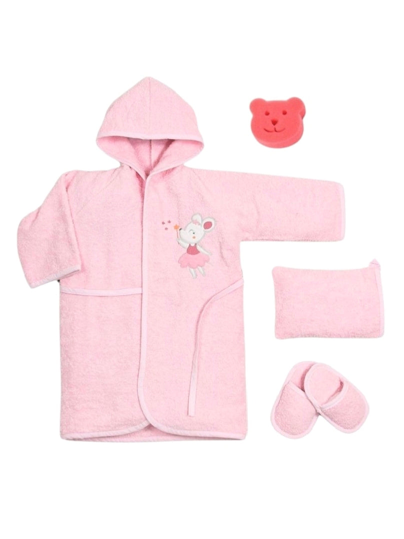 423218 Baby Do Peri Balerin Nakışlı 4'lü Bornoz Seti