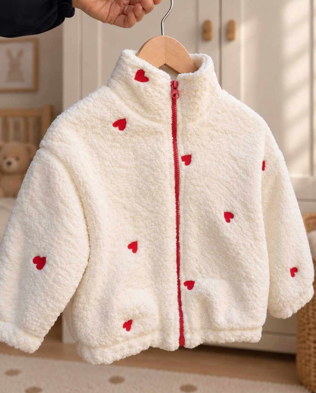 2620 Kalp Love Astarlı Peluş  Mont  Ceket