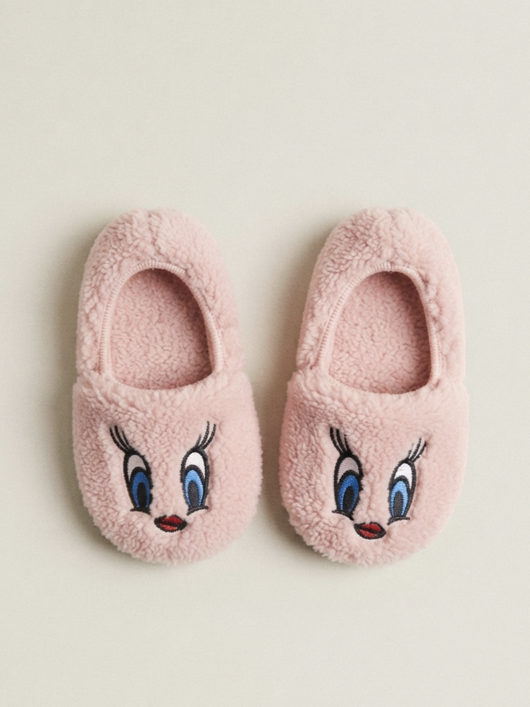 3301 Tweety Nakışlı Welsoft Bebek Patiği