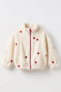 2620 Kalp Love Astarlı Peluş  Mont  Ceket