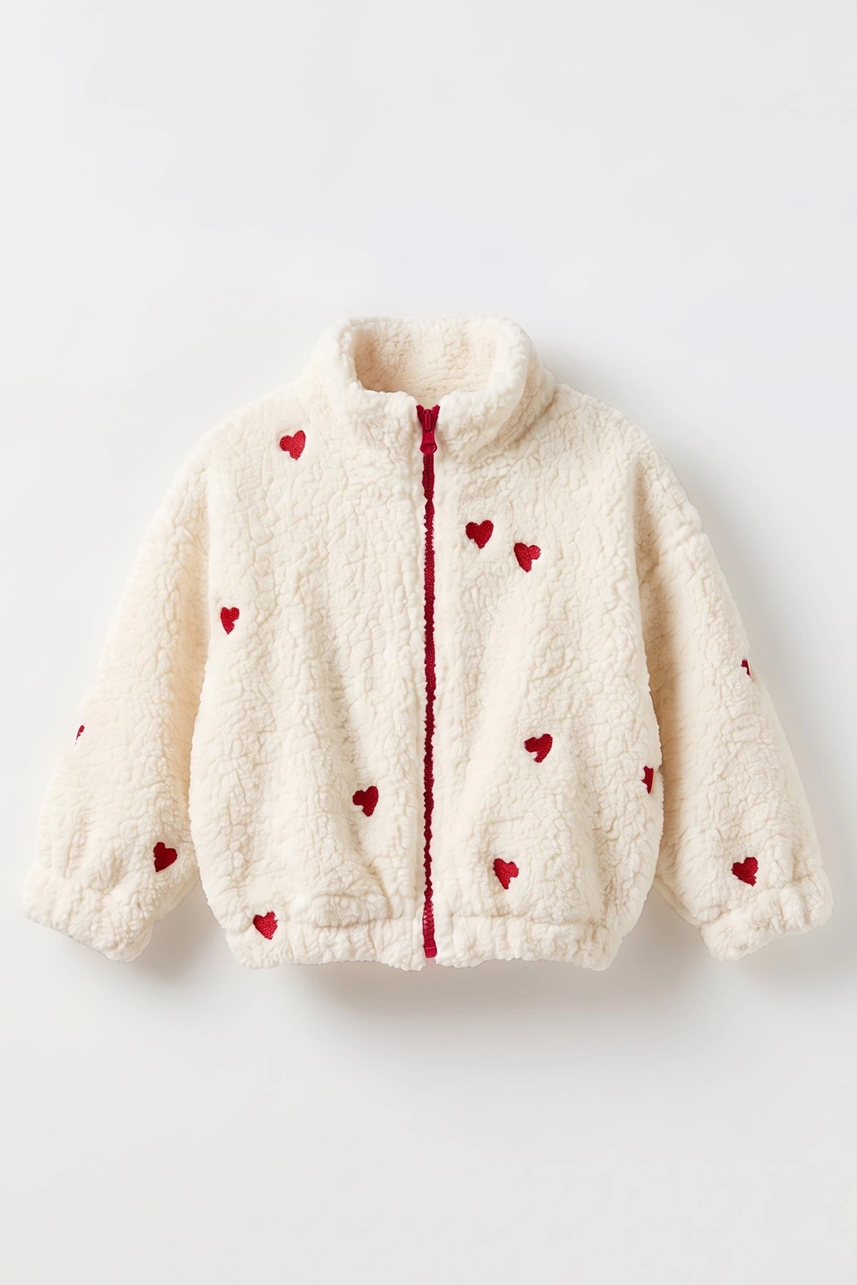 2620 Kalp Love Astarlı Peluş  Mont  Ceket